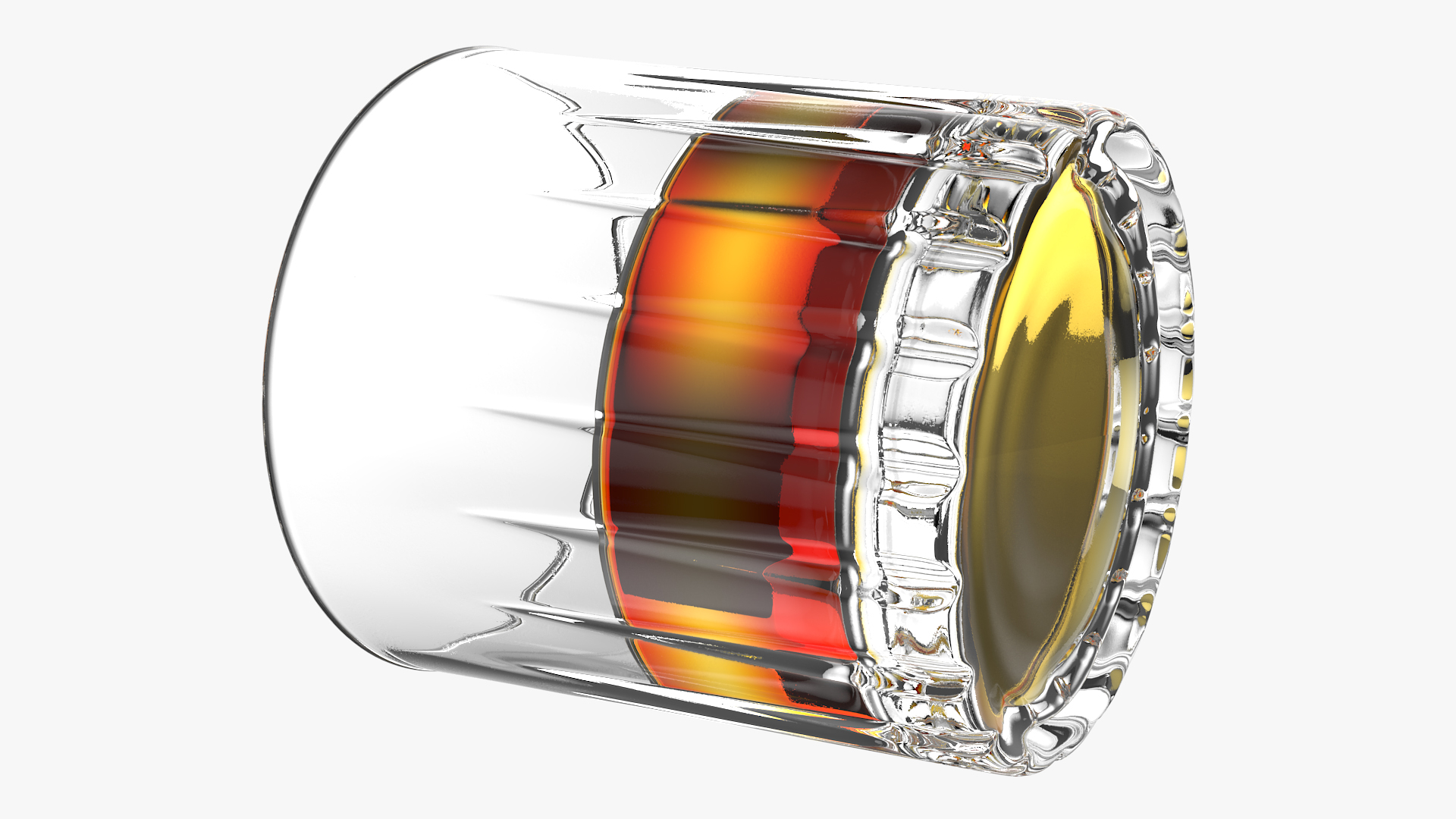 3D European Crystal Rocks Glass With Whiskey