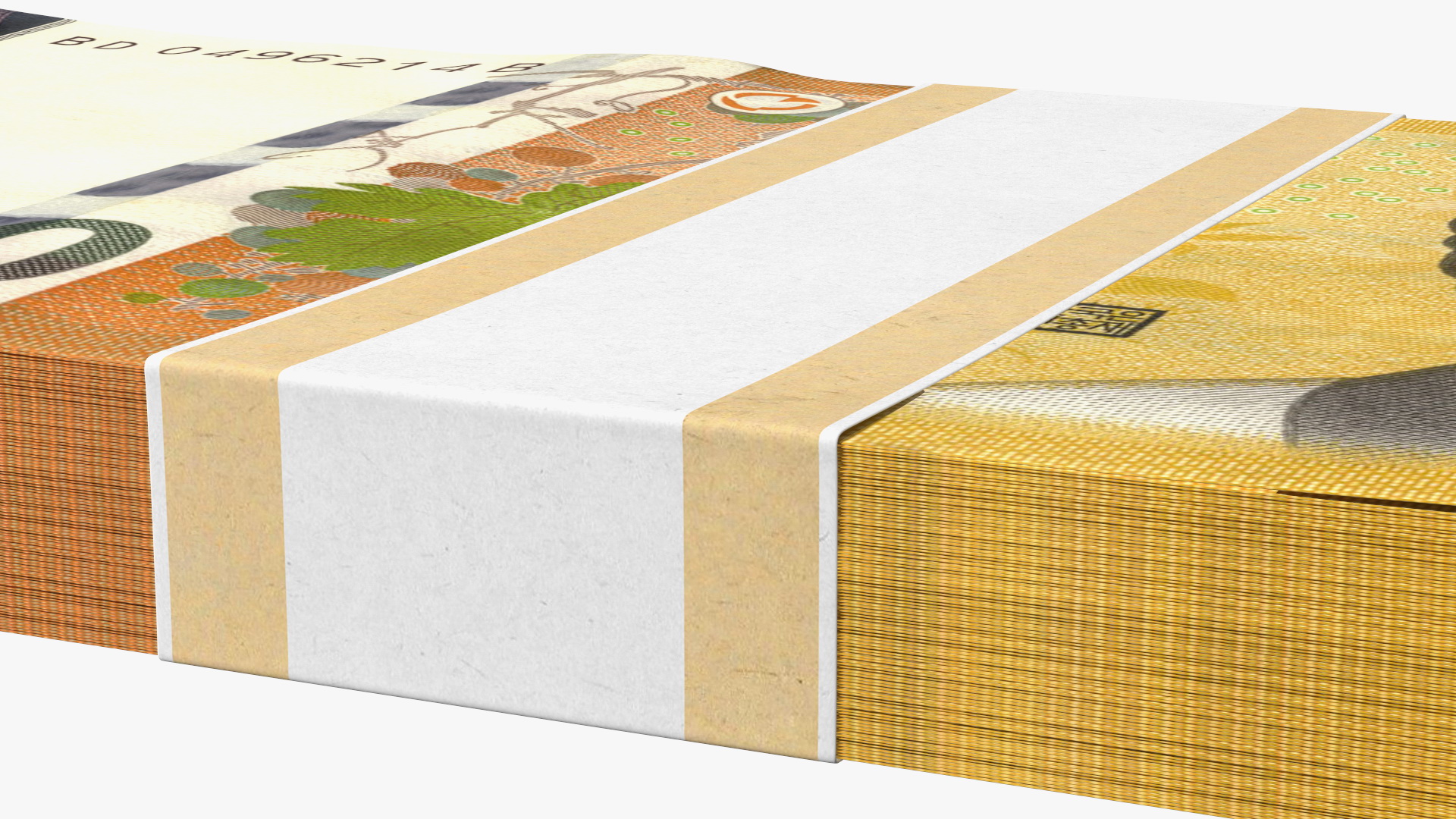 3D South Korean 50000 Won Banknote Bundle model