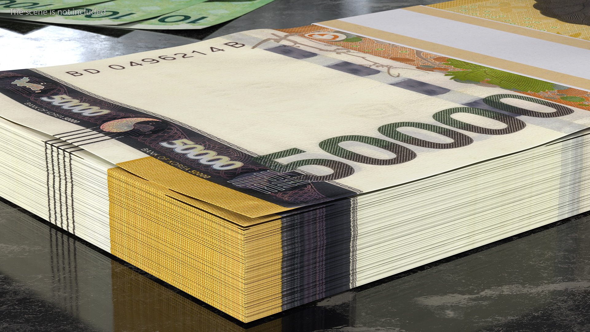 3D South Korean 50000 Won Banknote Bundle model
