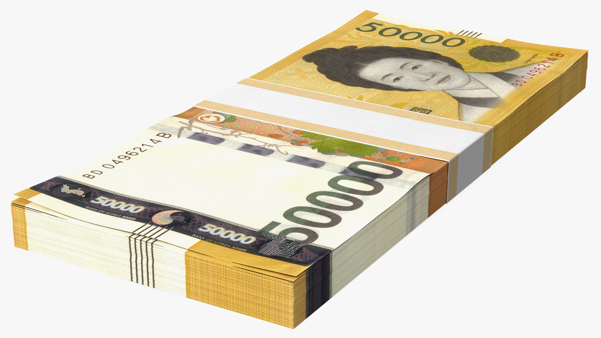 3D South Korean 50000 Won Banknote Bundle model