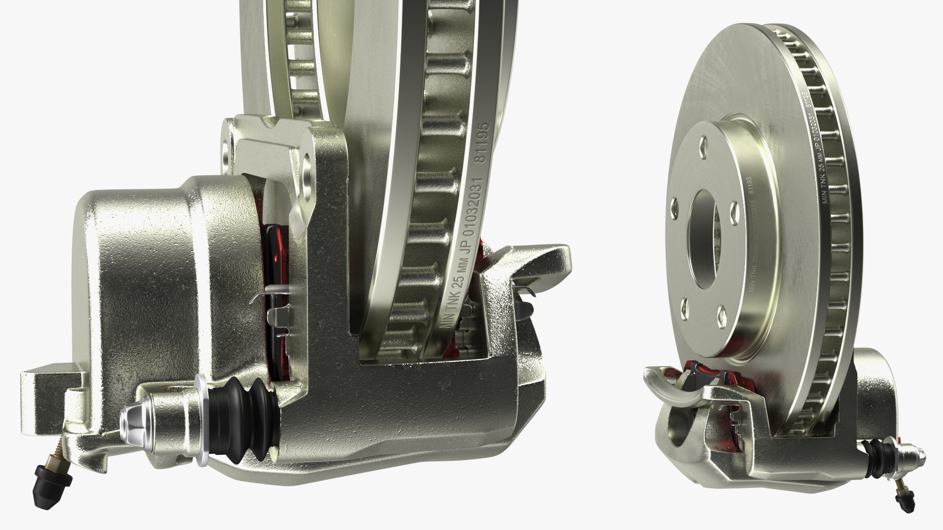 3D Brake Caliper Pads Disk model