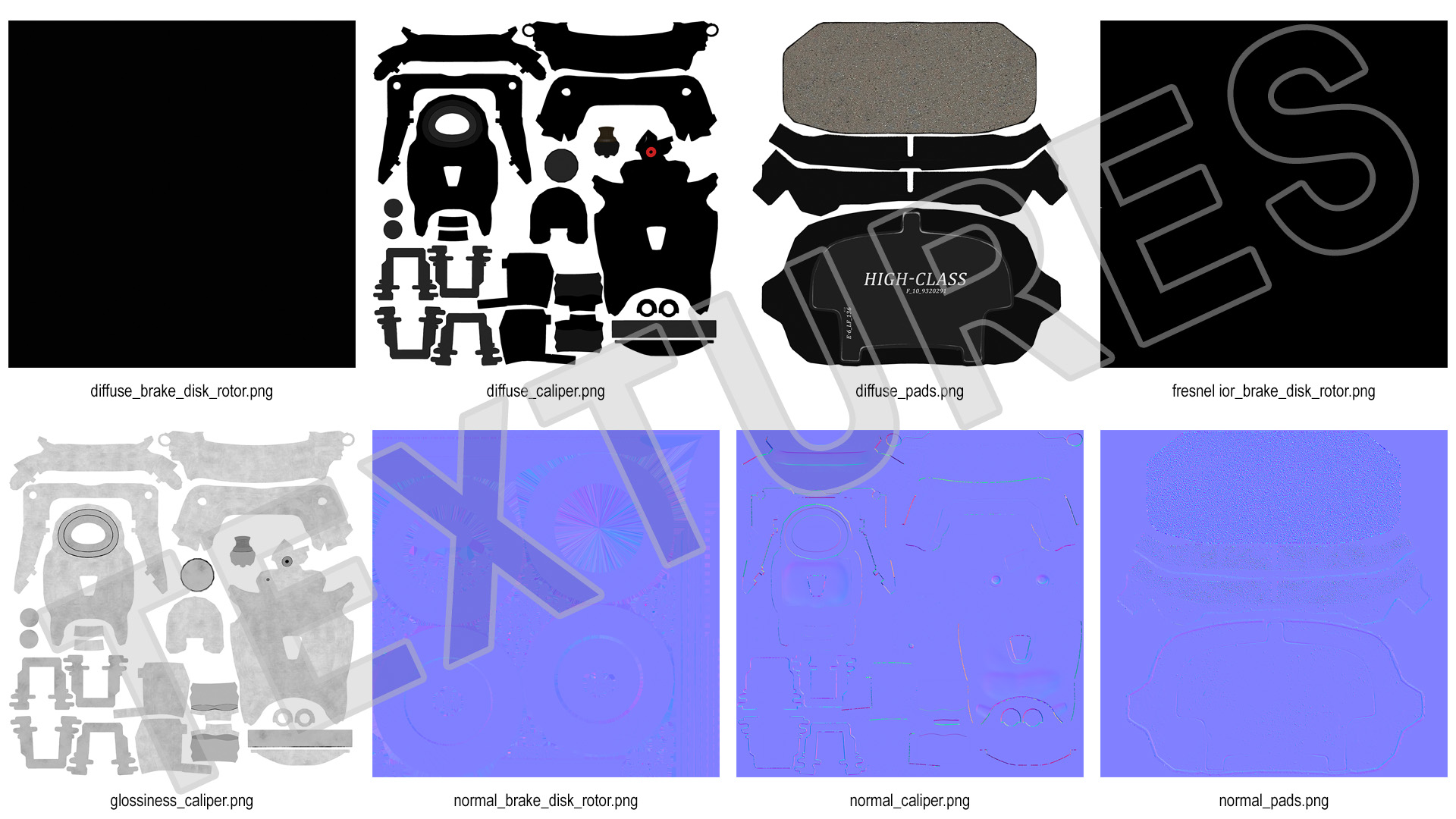 3D Brake Caliper Pads Disk model