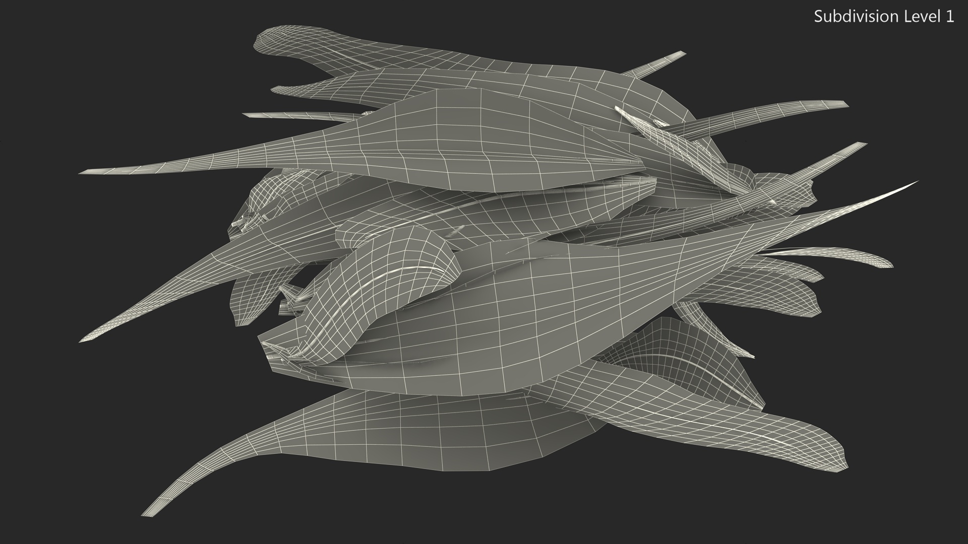 3D Blue Feathers model