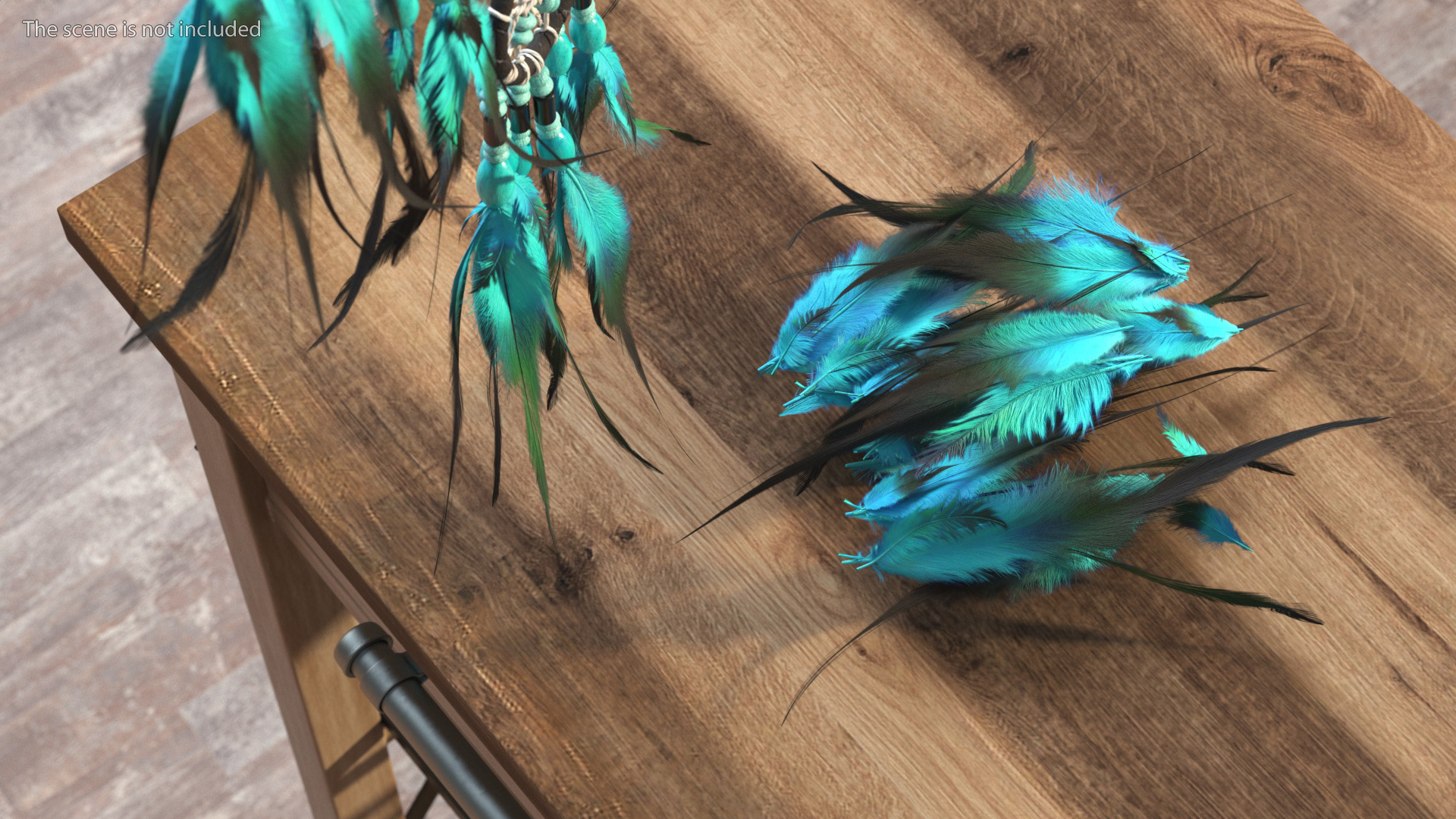 3D Blue Feathers model