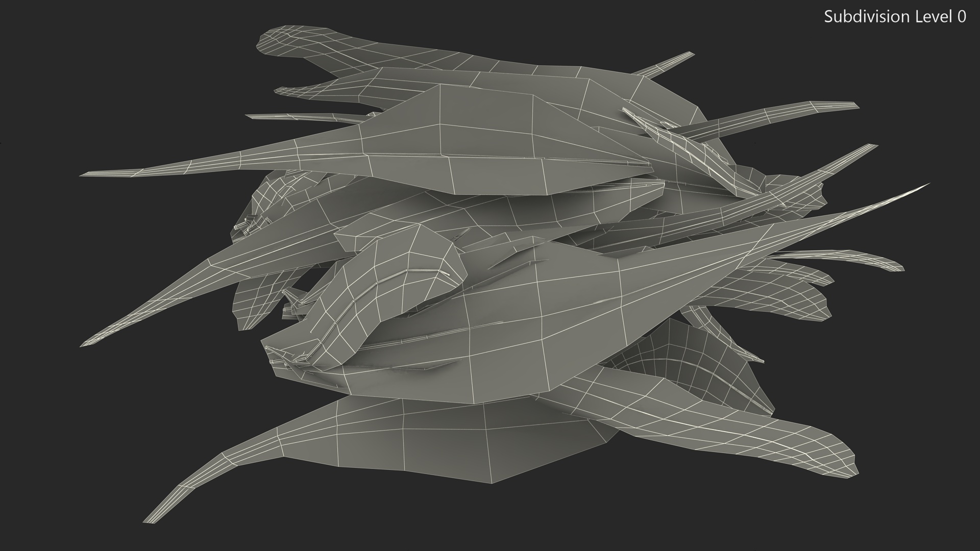 3D Blue Feathers model
