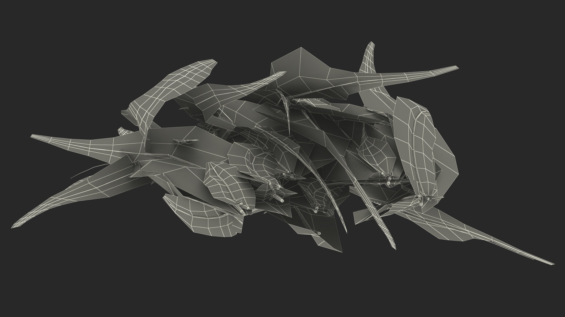 3D Blue Feathers model