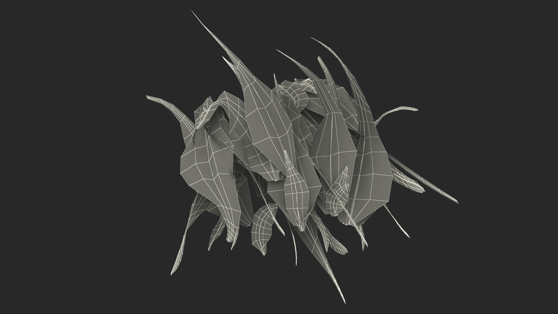 3D Blue Feathers model