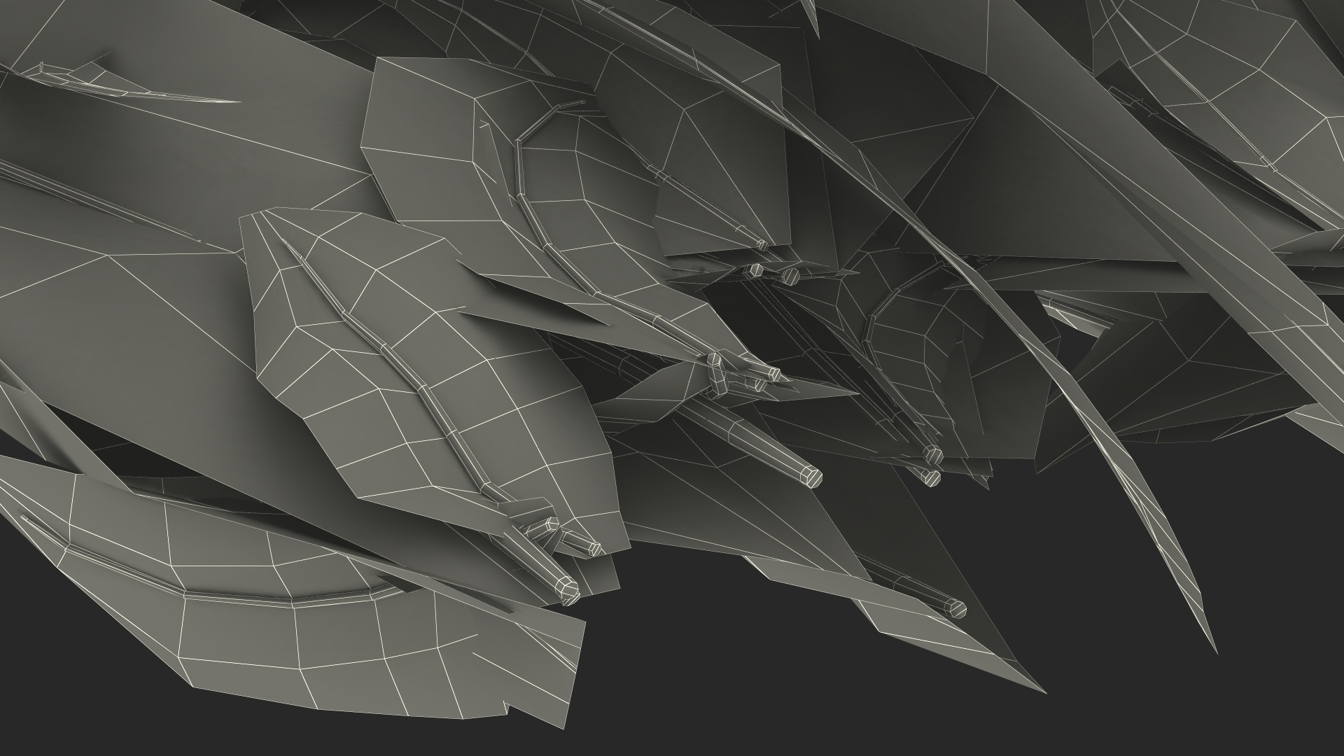 3D Blue Feathers model