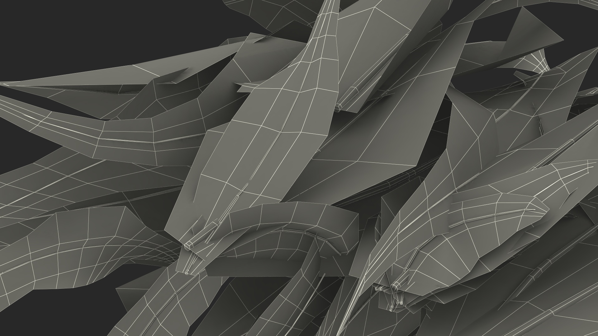 3D Blue Feathers model