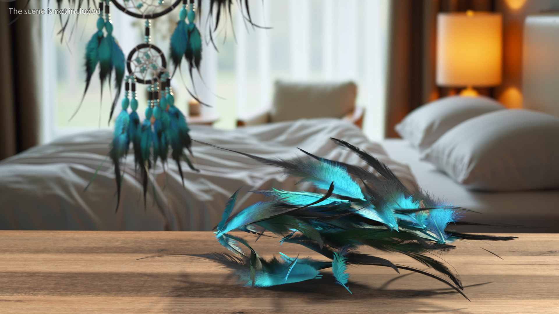 3D Blue Feathers model
