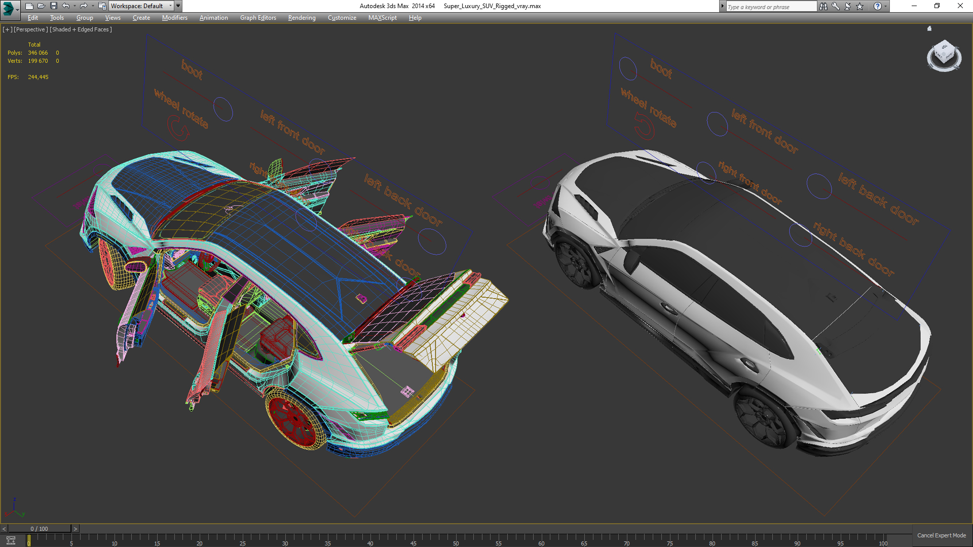 3D Super Luxury SUV Rigged model