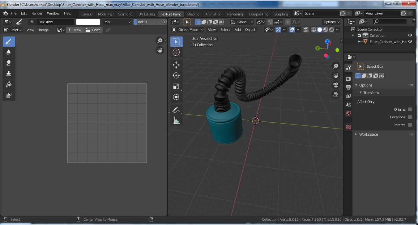 3D model Filter Canister with Hose