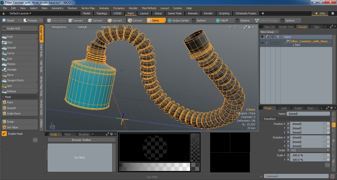 3D model Filter Canister with Hose