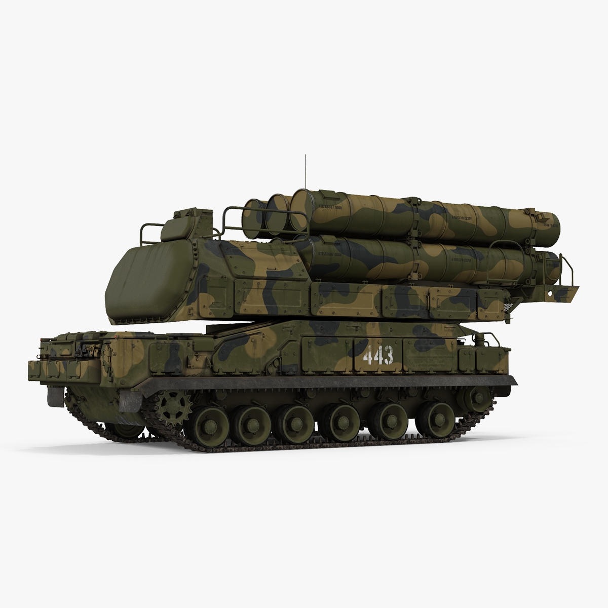 SAM System Buk M3 Camo 3D Model, view 5