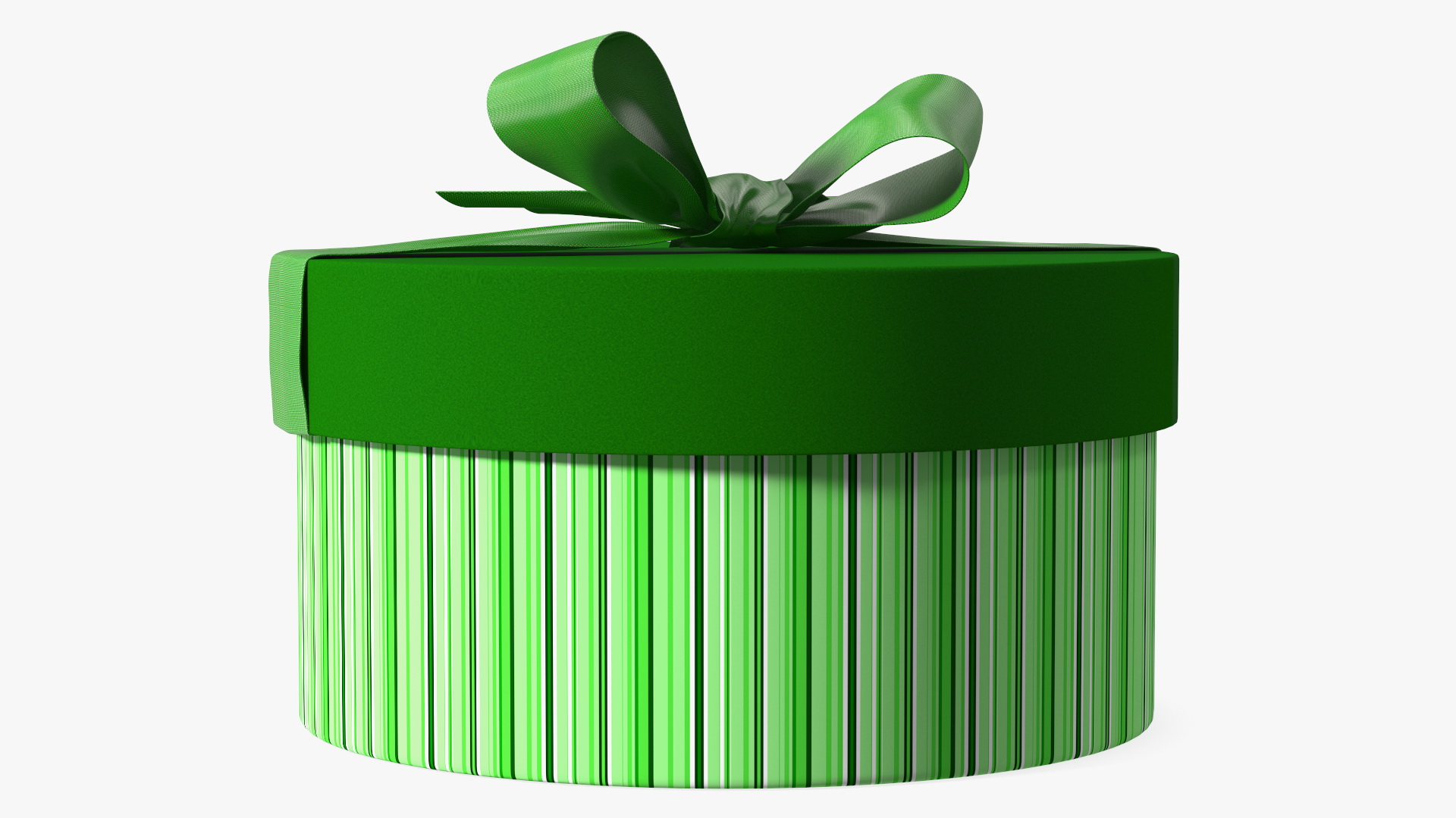 3D Round Gift Box with Ribbon