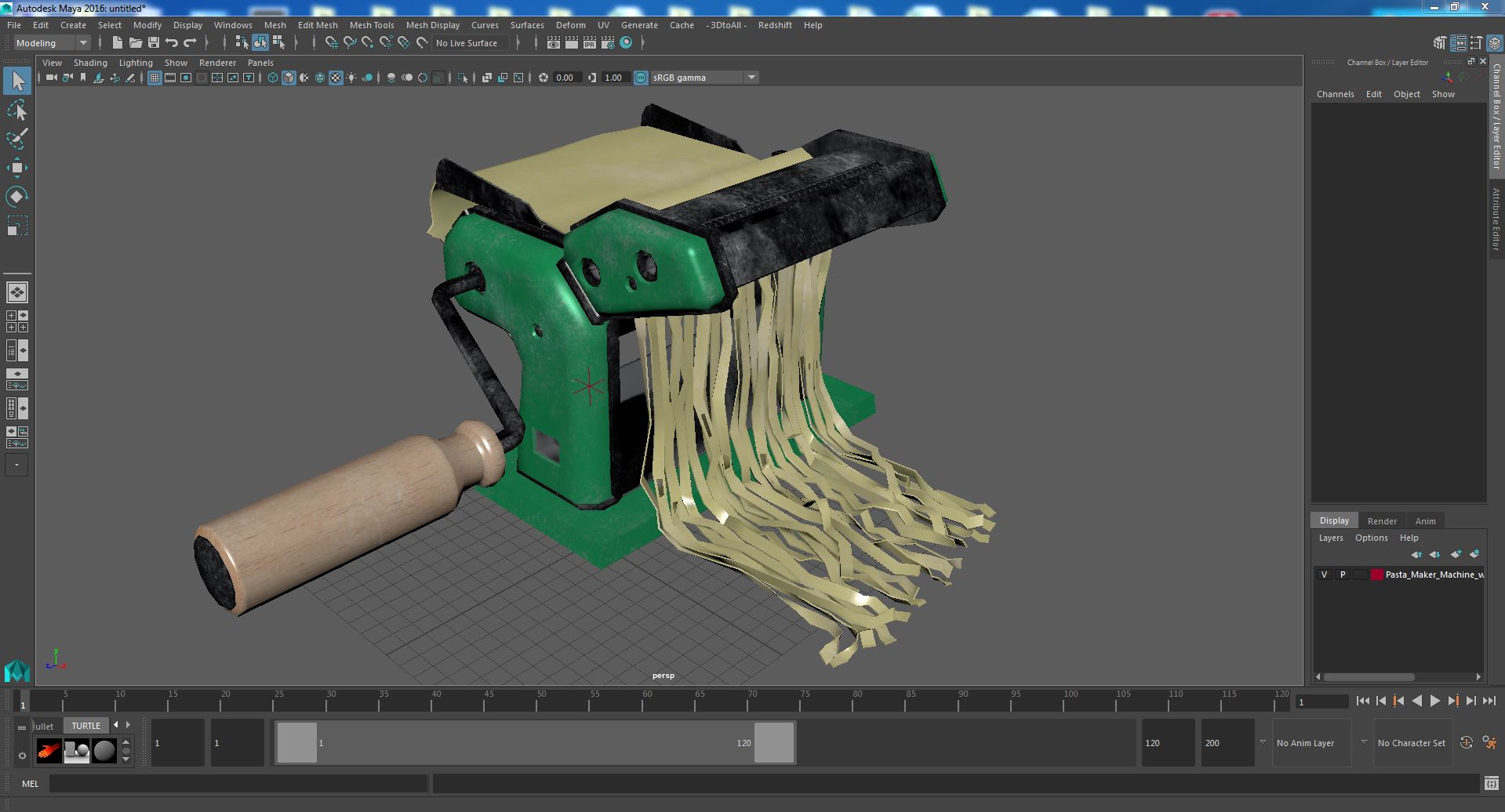 3D model Pasta Maker Machine with Roll Dough