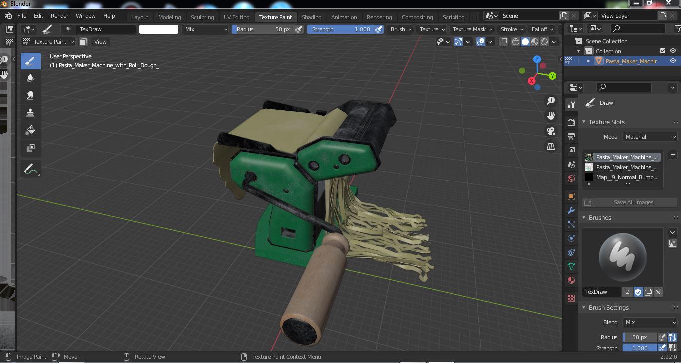 3D model Pasta Maker Machine with Roll Dough