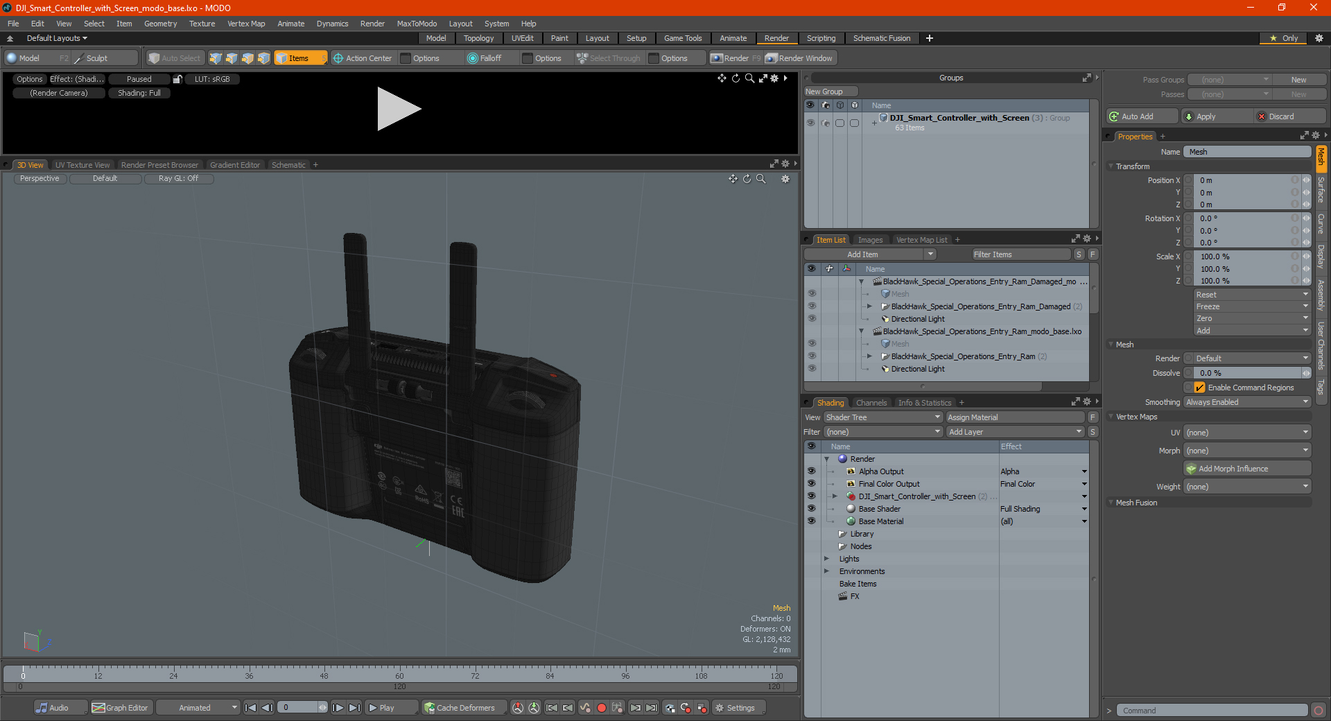 DJI Smart Controller with Screen 3D