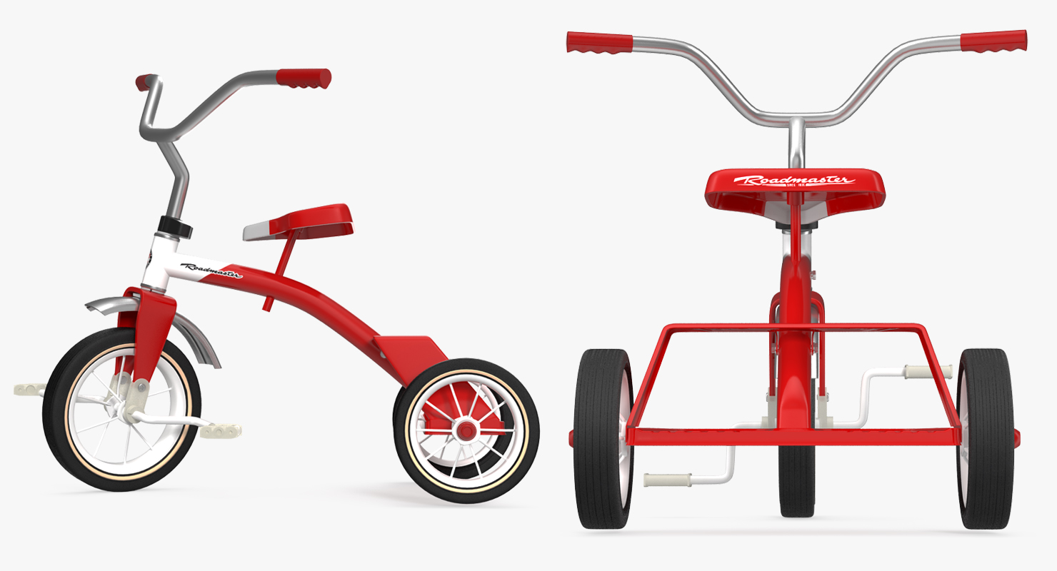 Vintage Red Trike Rigged 3D model