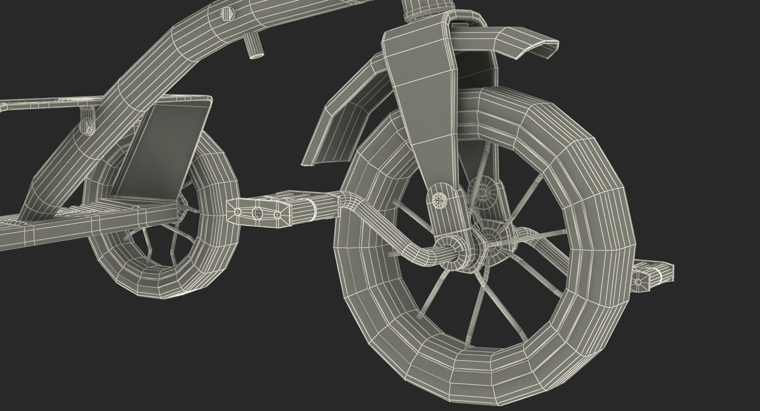 Vintage Red Trike Rigged 3D model