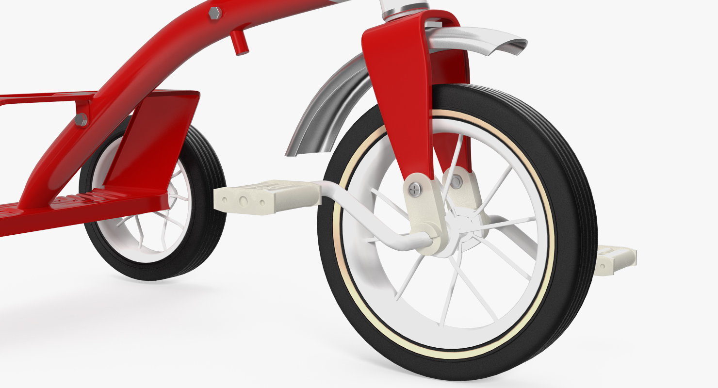 Vintage Red Trike Rigged 3D model
