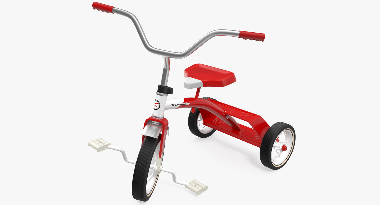 Vintage Red Trike Rigged 3D model