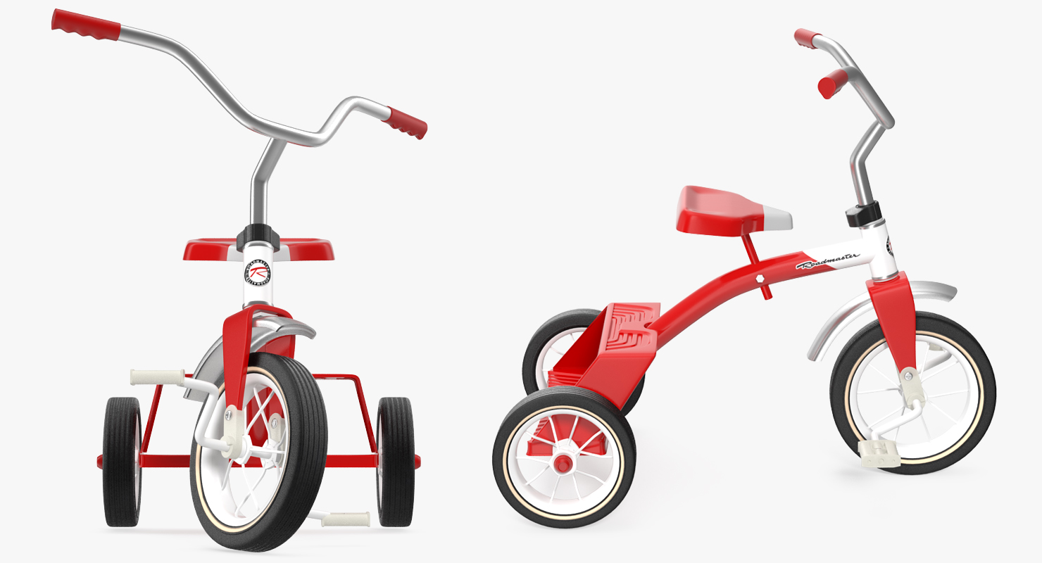 Vintage Red Trike Rigged 3D model
