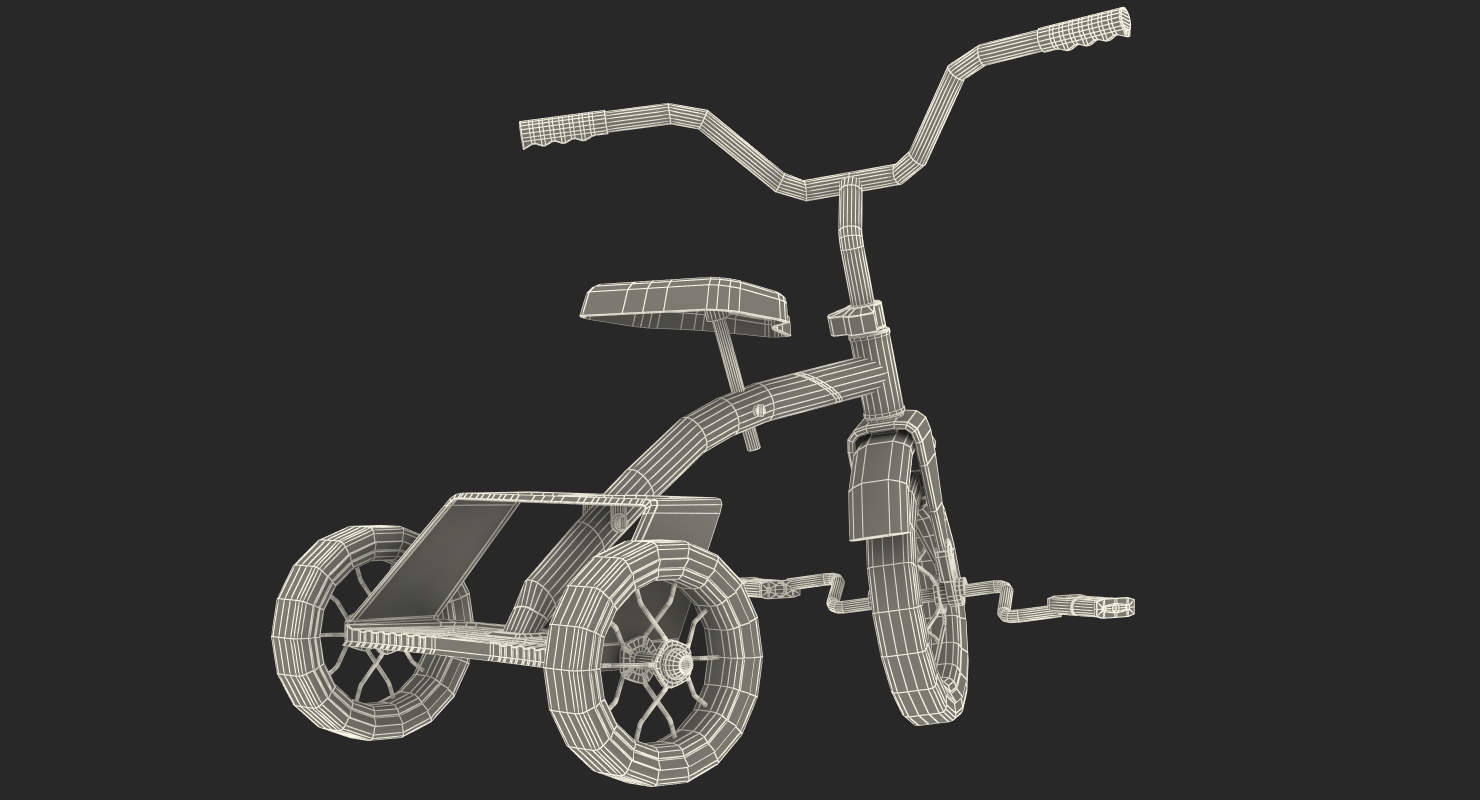 Vintage Red Trike Rigged 3D model