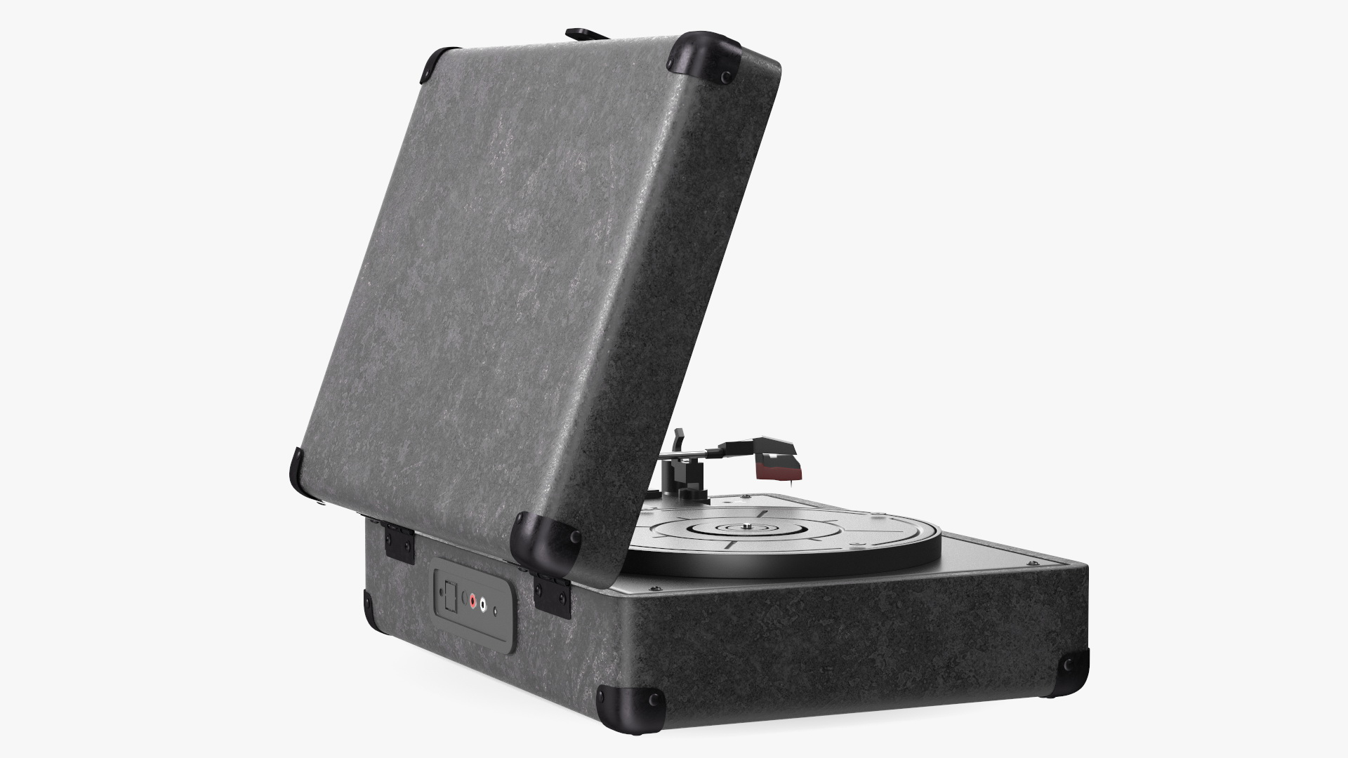 3D Vinyl Record Player Black Leather model
