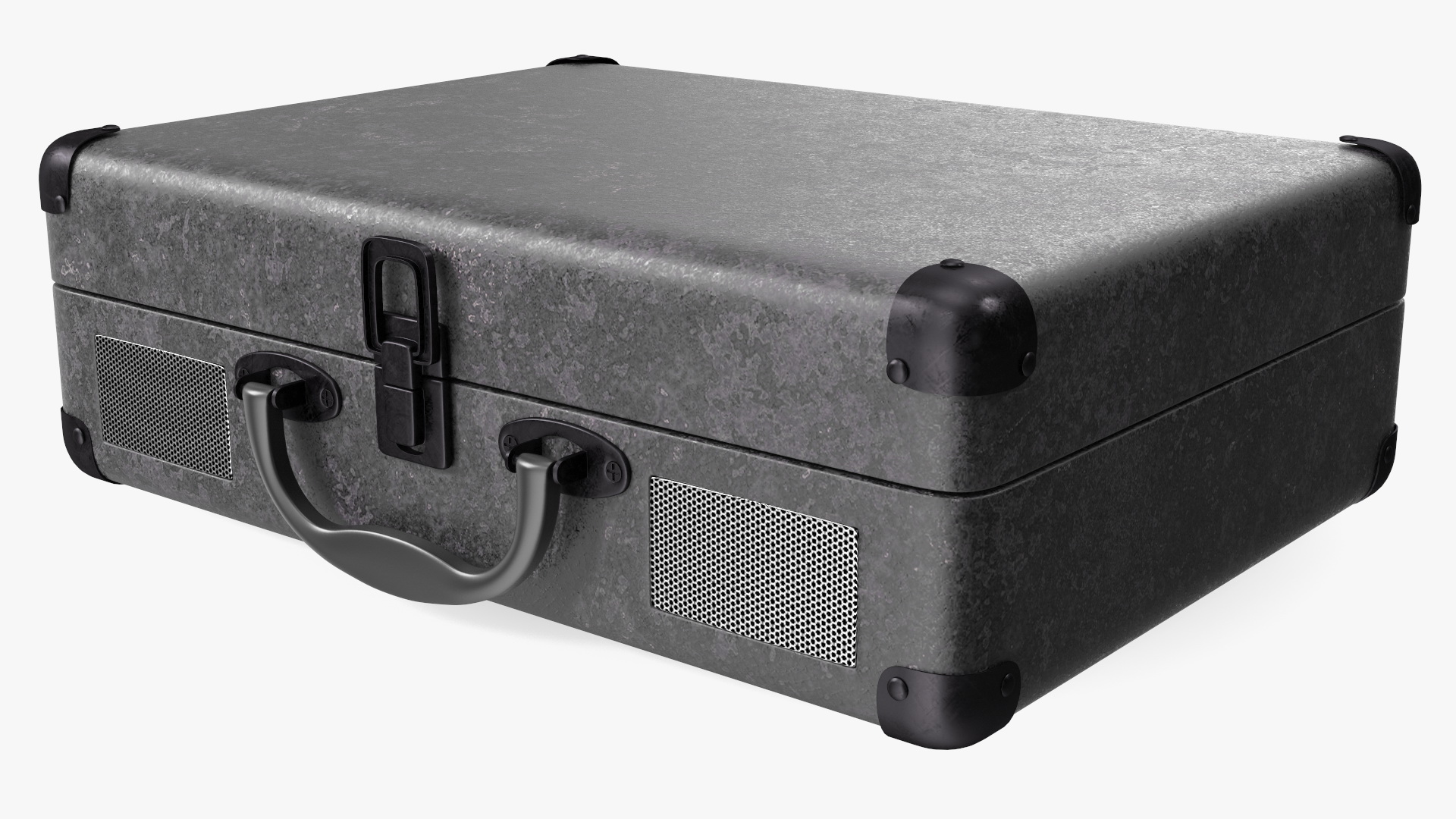 3D Vinyl Record Player Black Leather model
