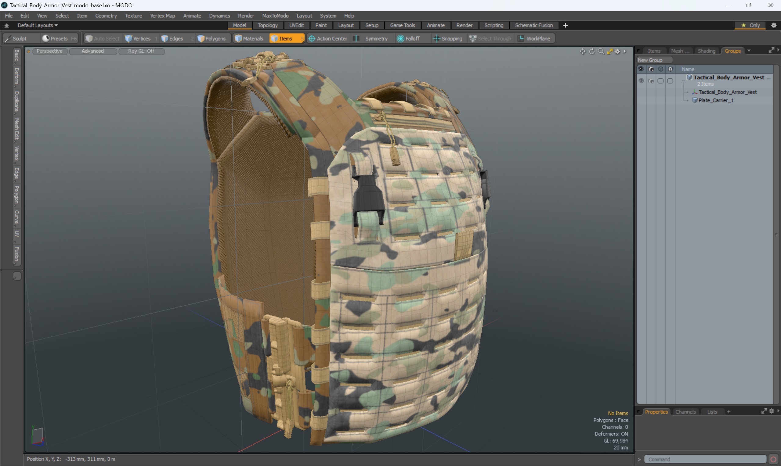 Tactical Body Armor Vest 3D model