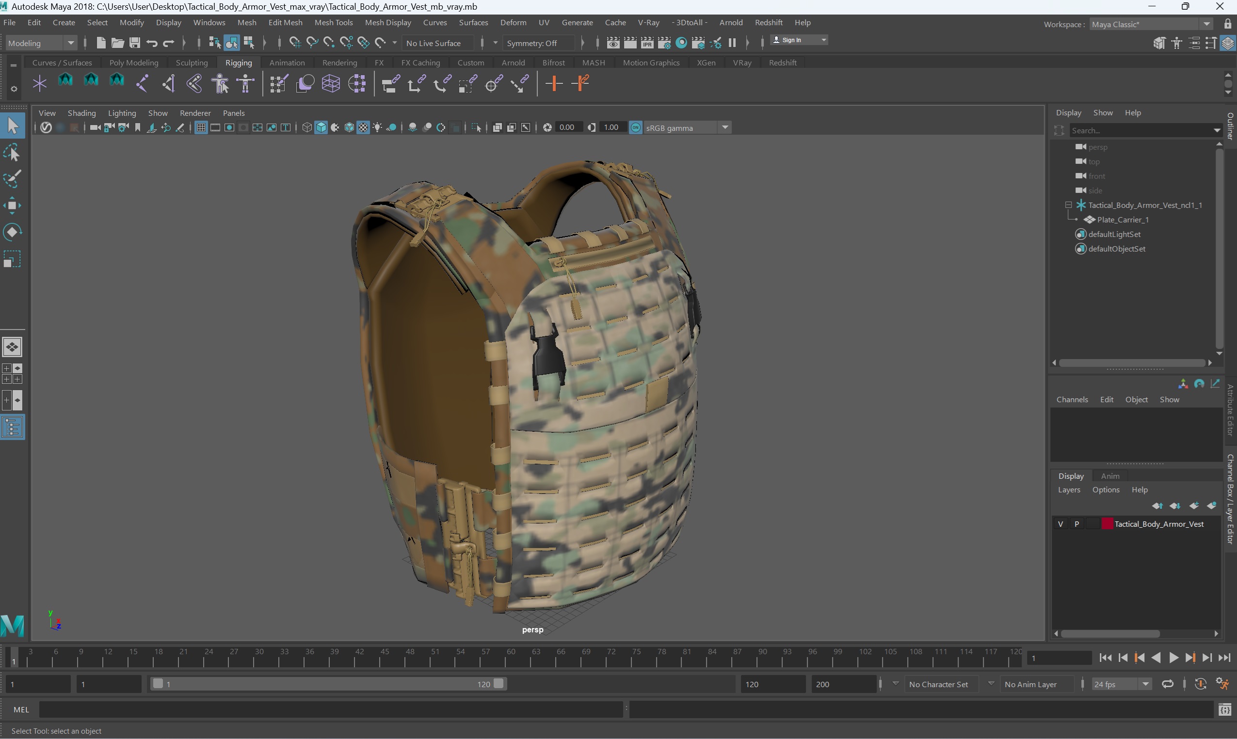 Tactical Body Armor Vest 3D model