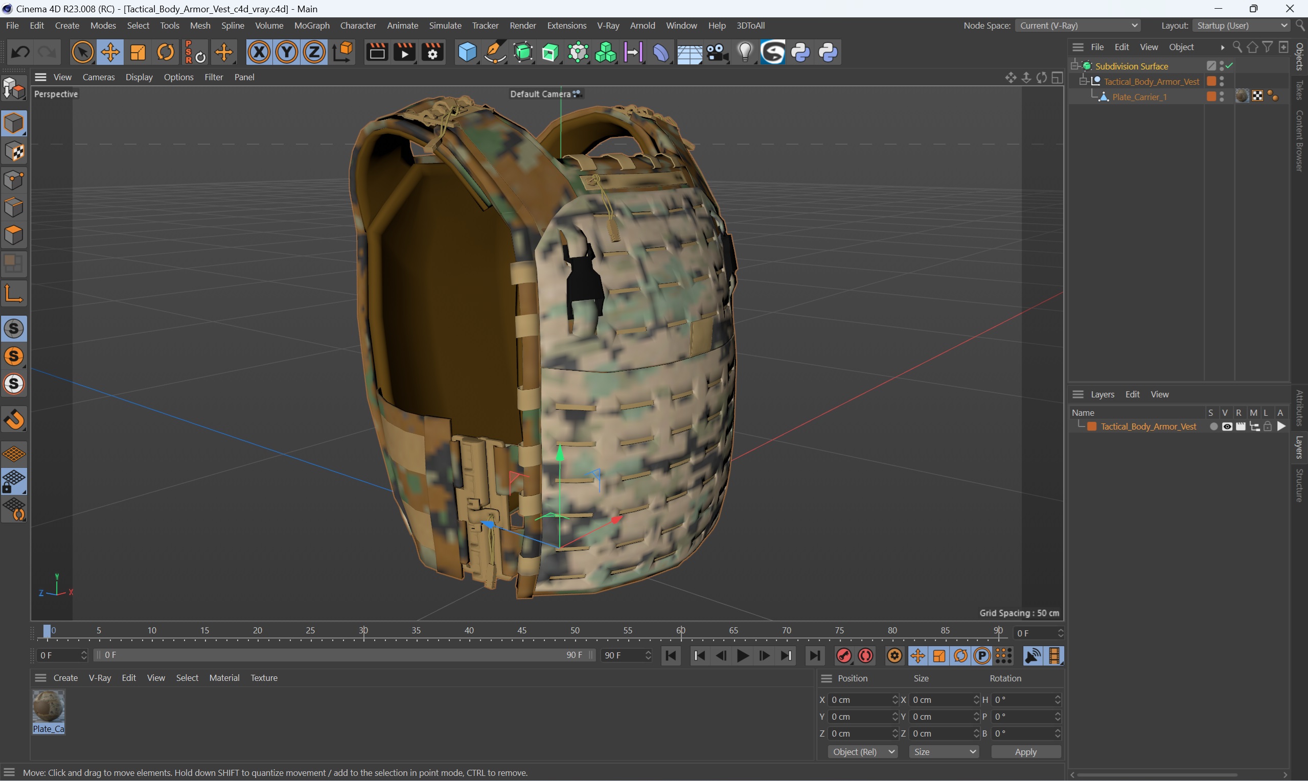 Tactical Body Armor Vest 3D model