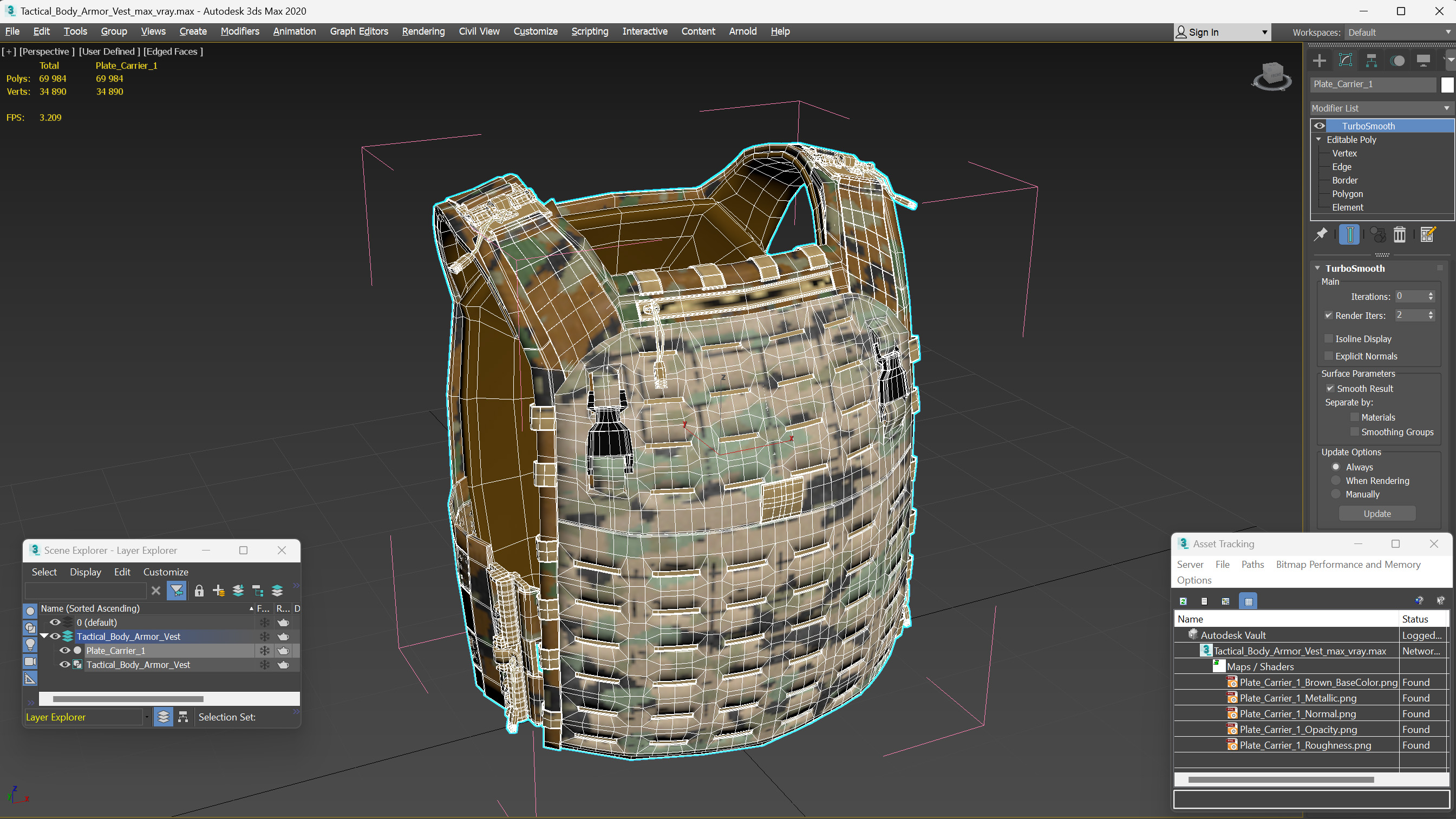 Tactical Body Armor Vest 3D model