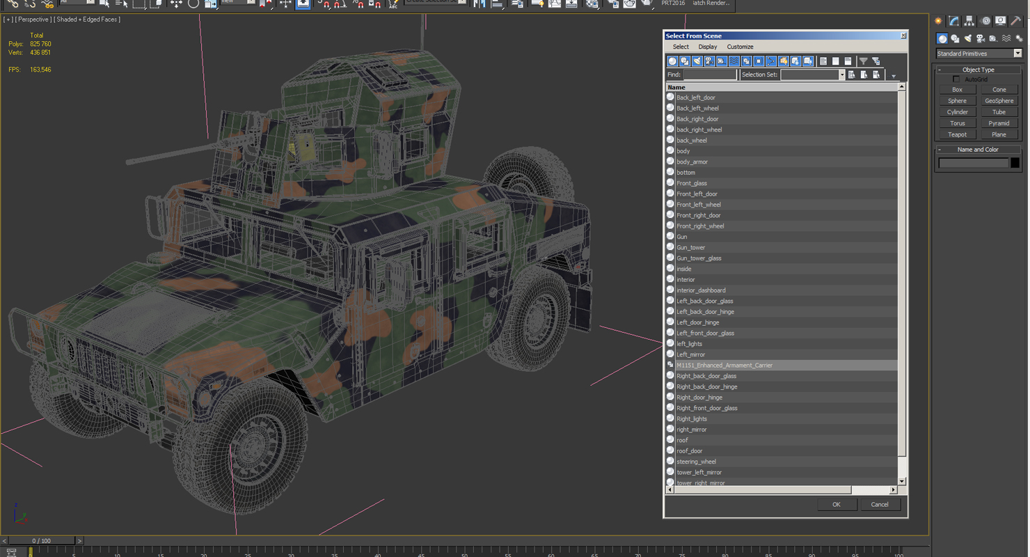 Humvee M1151 Enhanced Armament Carrier Simple Interior Camo 3D model
