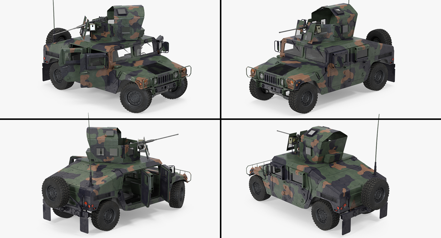 Humvee M1151 Enhanced Armament Carrier Simple Interior Camo 3D model