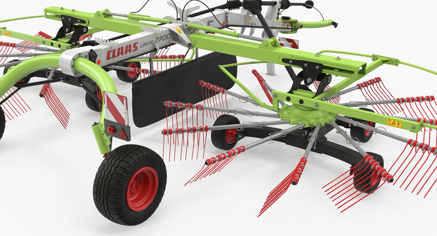 3D Twin Rotor Hay Rake Claas Liner 2700 Rigged model