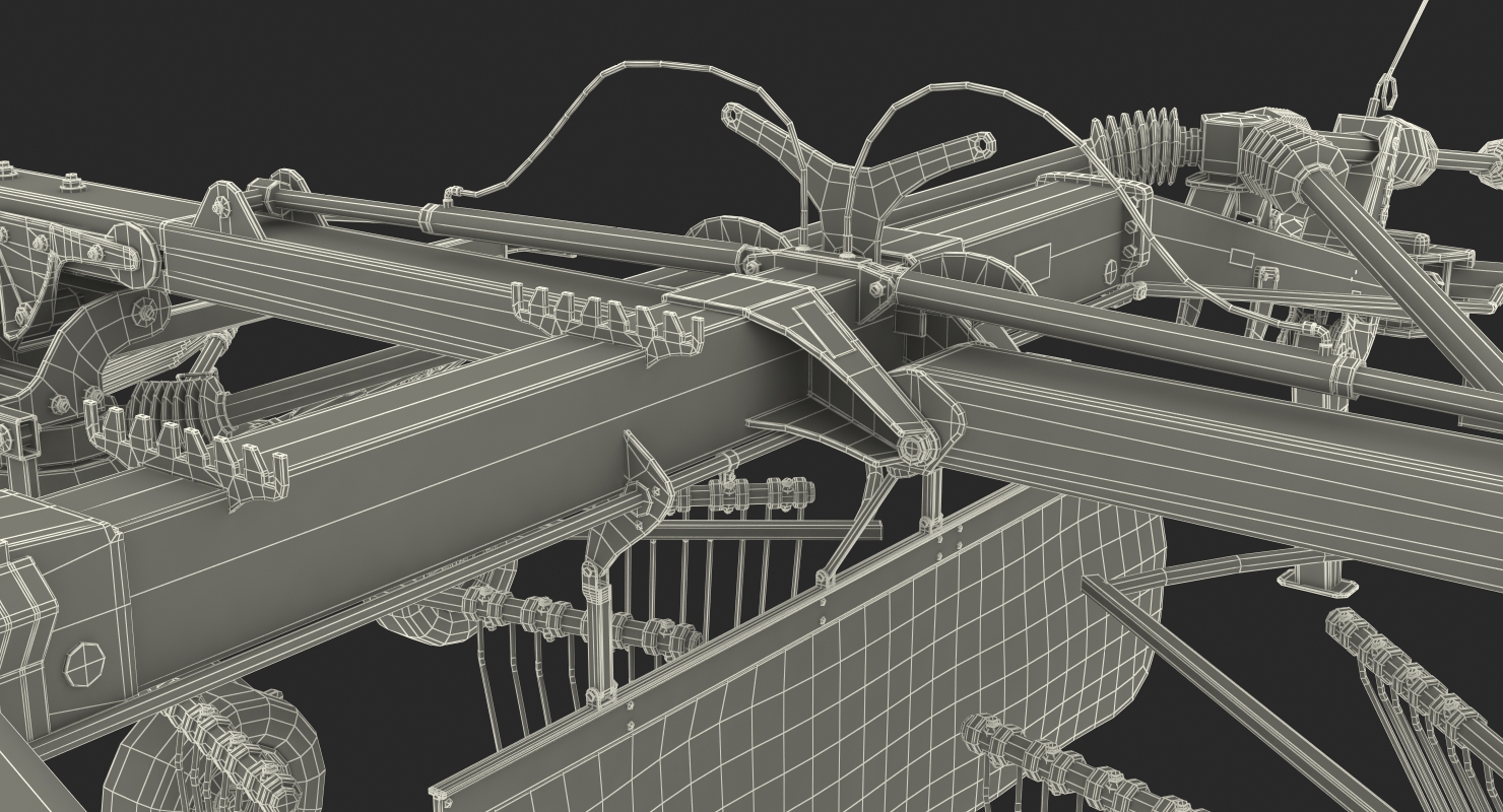 3D Twin Rotor Hay Rake Claas Liner 2700 Rigged model