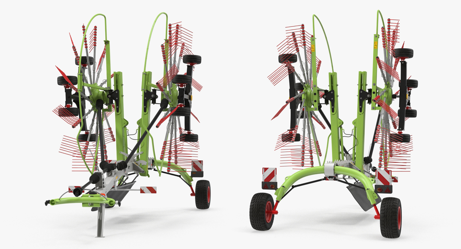3D Twin Rotor Hay Rake Claas Liner 2700 Rigged model