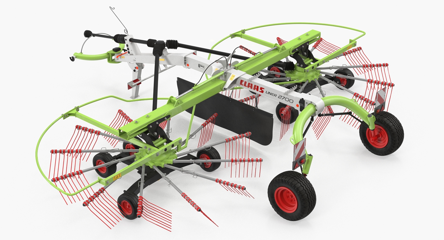 3D Twin Rotor Hay Rake Claas Liner 2700 Rigged model