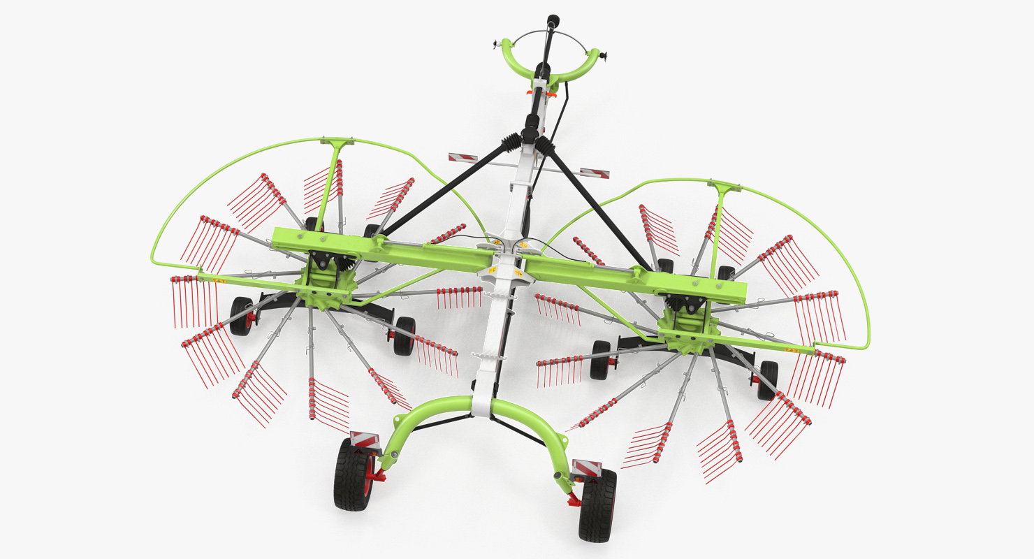 3D Twin Rotor Hay Rake Claas Liner 2700 Rigged model