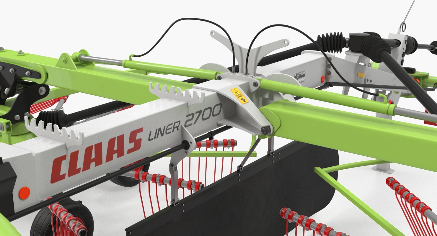 3D Twin Rotor Hay Rake Claas Liner 2700 Rigged model