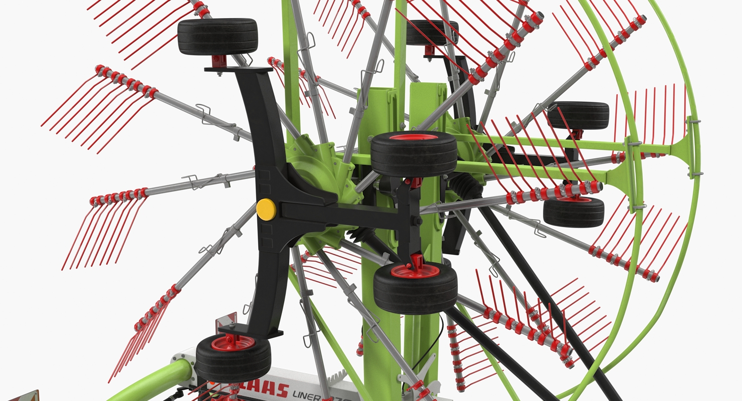 3D Twin Rotor Hay Rake Claas Liner 2700 Rigged model