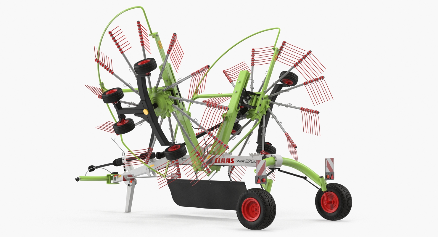 3D Twin Rotor Hay Rake Claas Liner 2700 Rigged model
