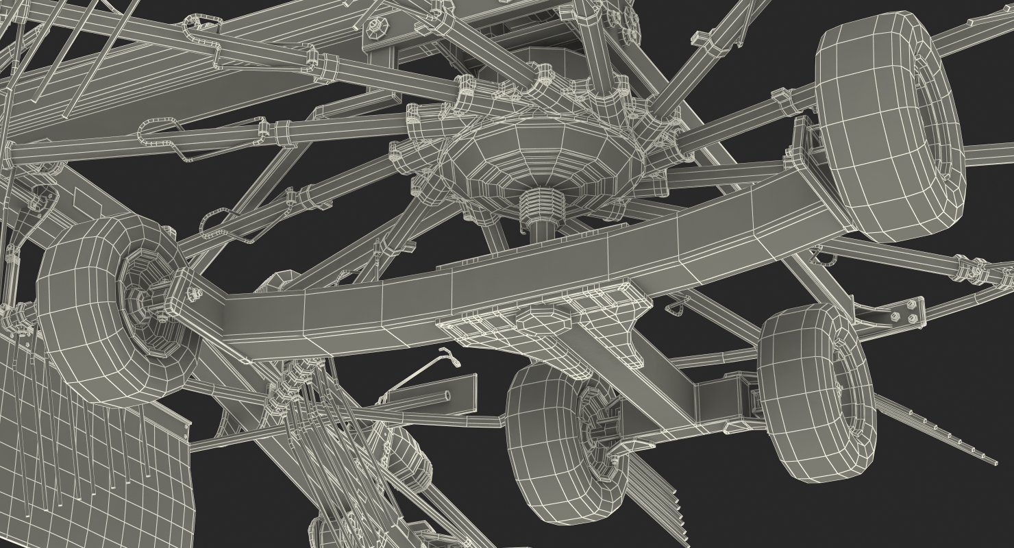 3D Twin Rotor Hay Rake Claas Liner 2700 Rigged model