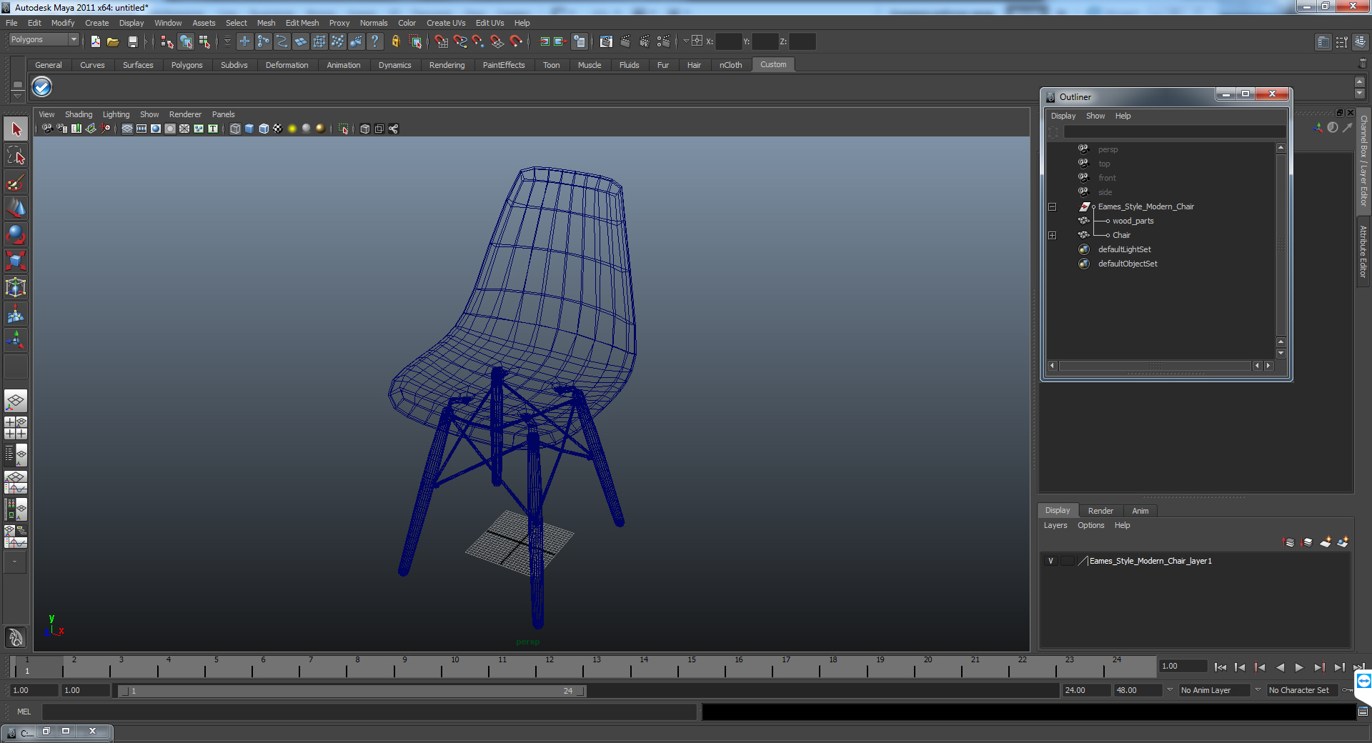 Eames Style Modern Chair 3D model