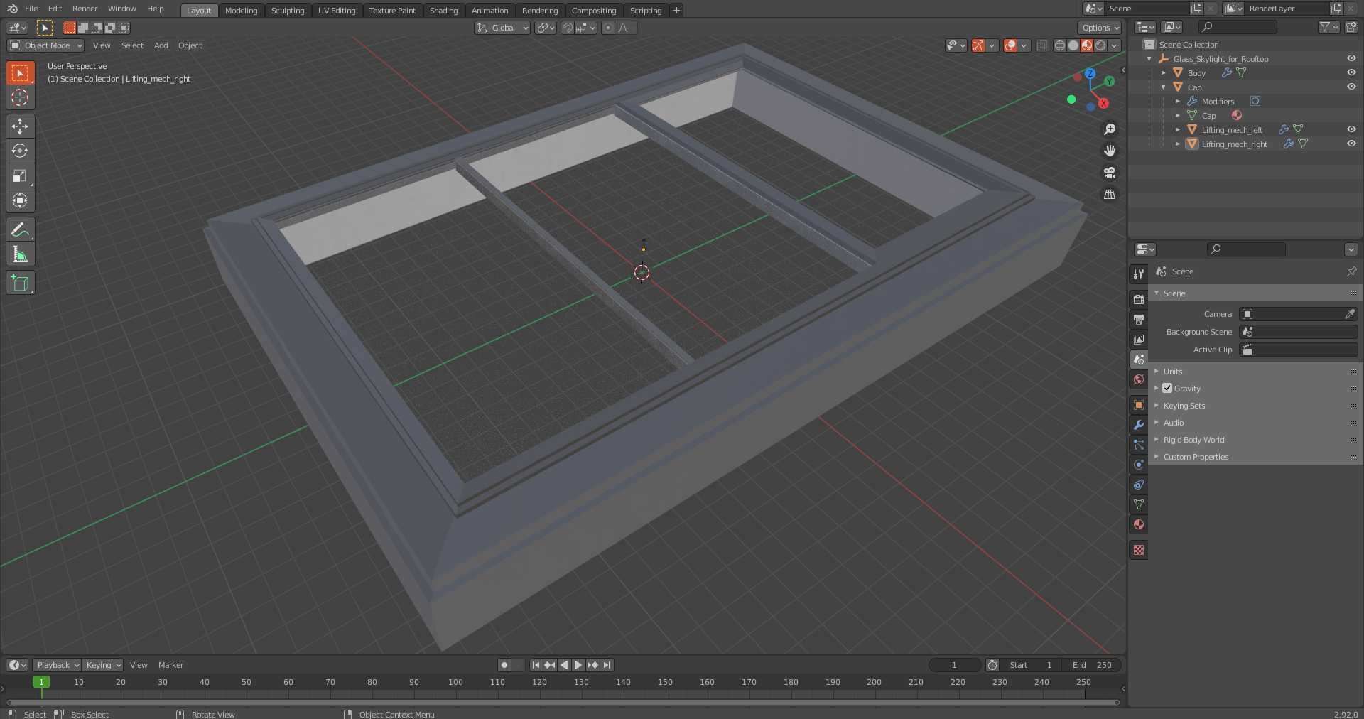 3D Glass Skylight for Rooftop