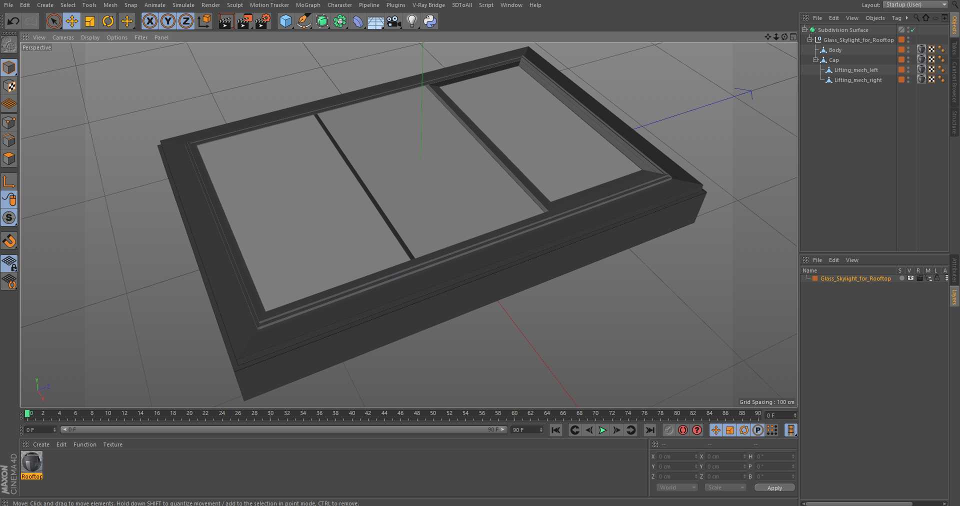 3D Glass Skylight for Rooftop
