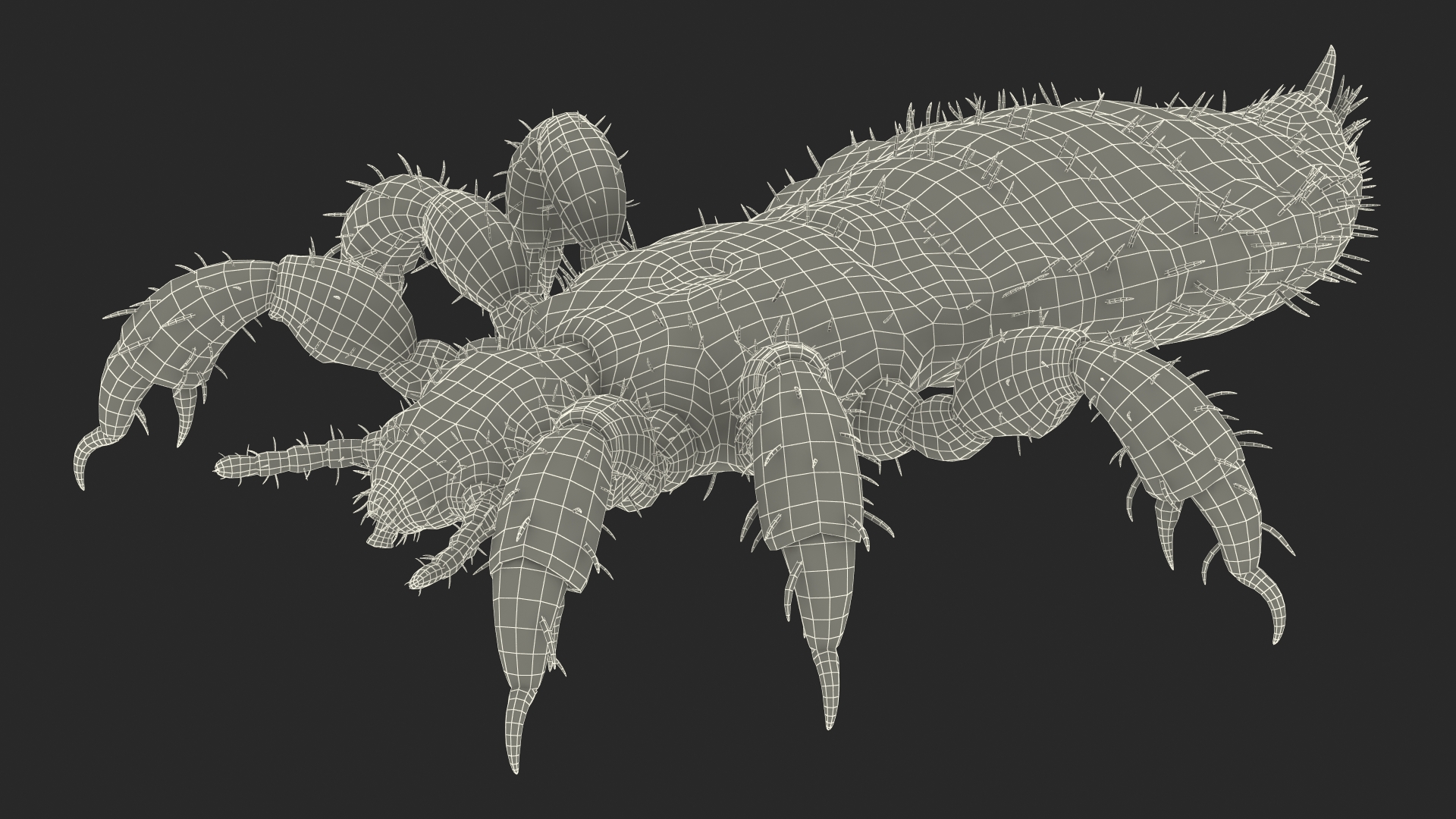 Phthiraptera with Blood Hiding Pose SSS 3D model