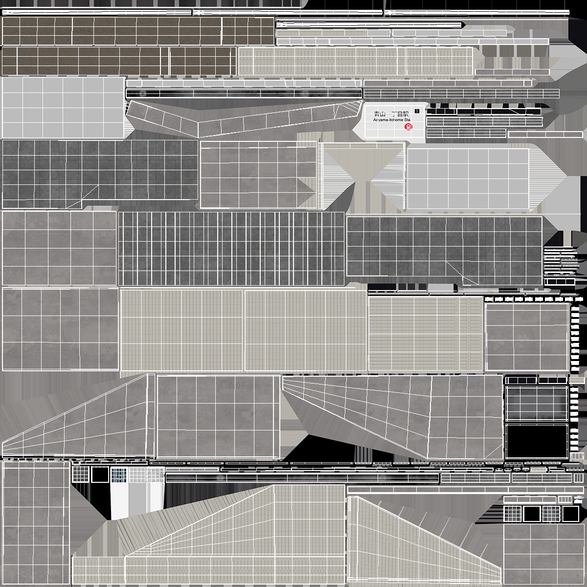 3D Modern Tokyo Subway Entrance model